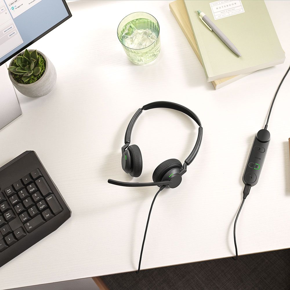 Jabra Engage 50 II Dual Teams Corded USB-C/A Headset, Best Headset for Clear Customer Calls Ultra-Lightweight Hearing Protection Smartringer Busylight - Image 3