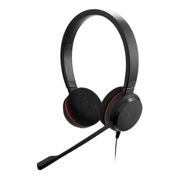 Jabra Evolve 20 SE, USB C/A, UC Stereo Headset, Plug-and-play, Noise-cancelling, Clearer Conversation, Manage Calls Easily, Leatherette Ear Cushions