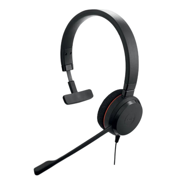 Jabra Evolve 20 SE, USB C/A, MS Mono Headset, Plug-and-play, Noise-cancelling, Clearer Conversation, Manage Calls Easily, Leatherette Ear Cushions