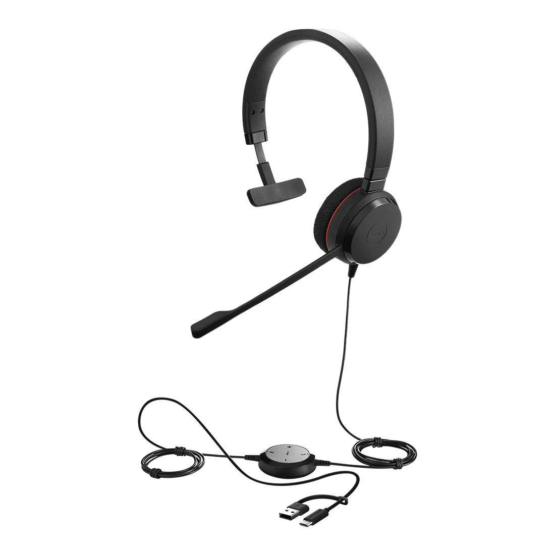 Jabra Evolve 20 SE, USB C/A, UC Mono Headset, Plug-and-play, Noise-cancelling, Clearer Conversation, Manage Calls Easily, Leatherette Ear Cushions - Image 1