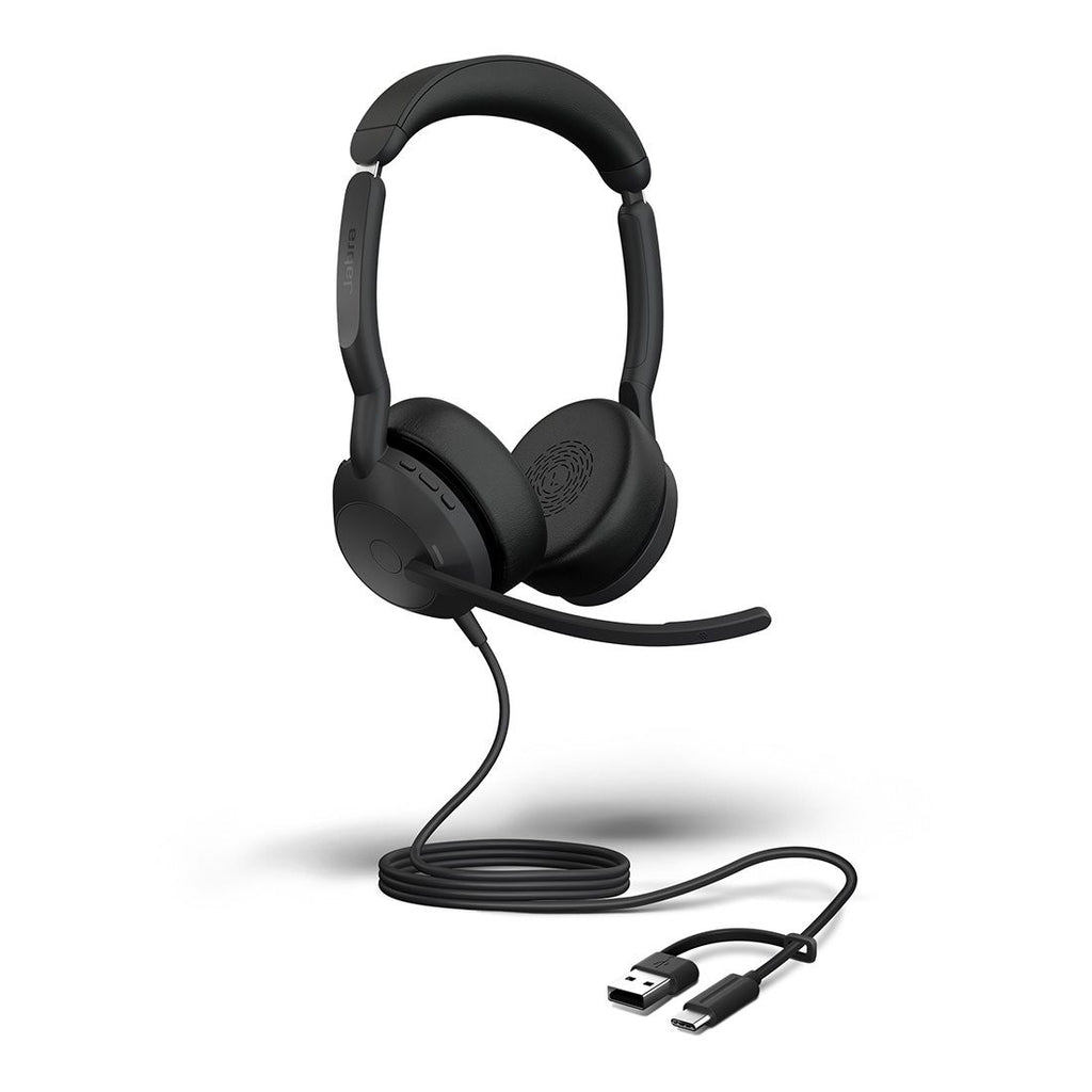 Jabra Evolve2 50, USB C/A UC Stereo Headset, Bluetooth®, 4 microphones, Active Noise Cancellation, Busylight, Call management, Air Comfort technology - Image 1