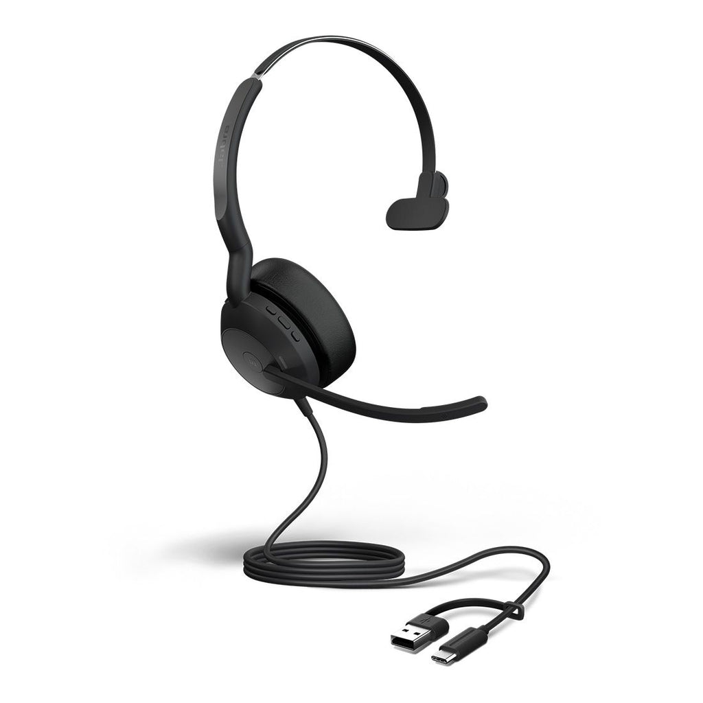 Jabra Evolve2 50, USB C/A MS Mono Headset, Bluetooth®, 4 microphones, Active Noise Cancellation, Busylight, Call management, Air Comfort technology - Image 2