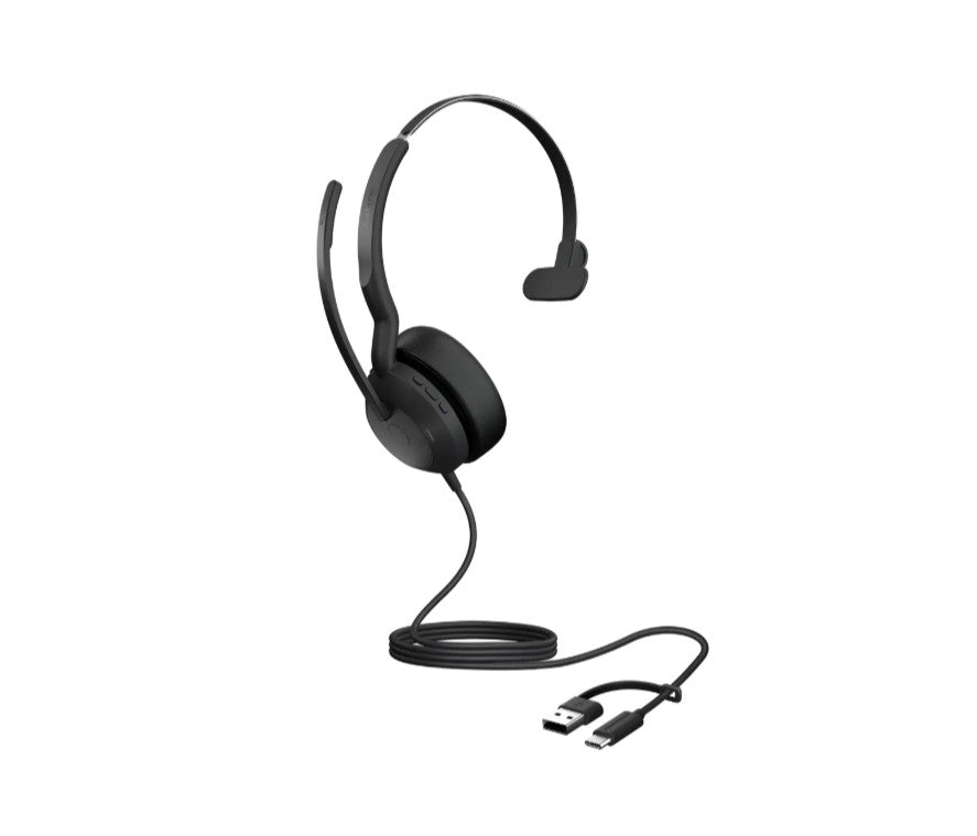 Jabra Evolve2 50, USB C/A UC Mono Headset, Bluetooth®, 4 microphones, Active Noise Cancellation, Busylight, Call management, Air Comfort technology - Image 4