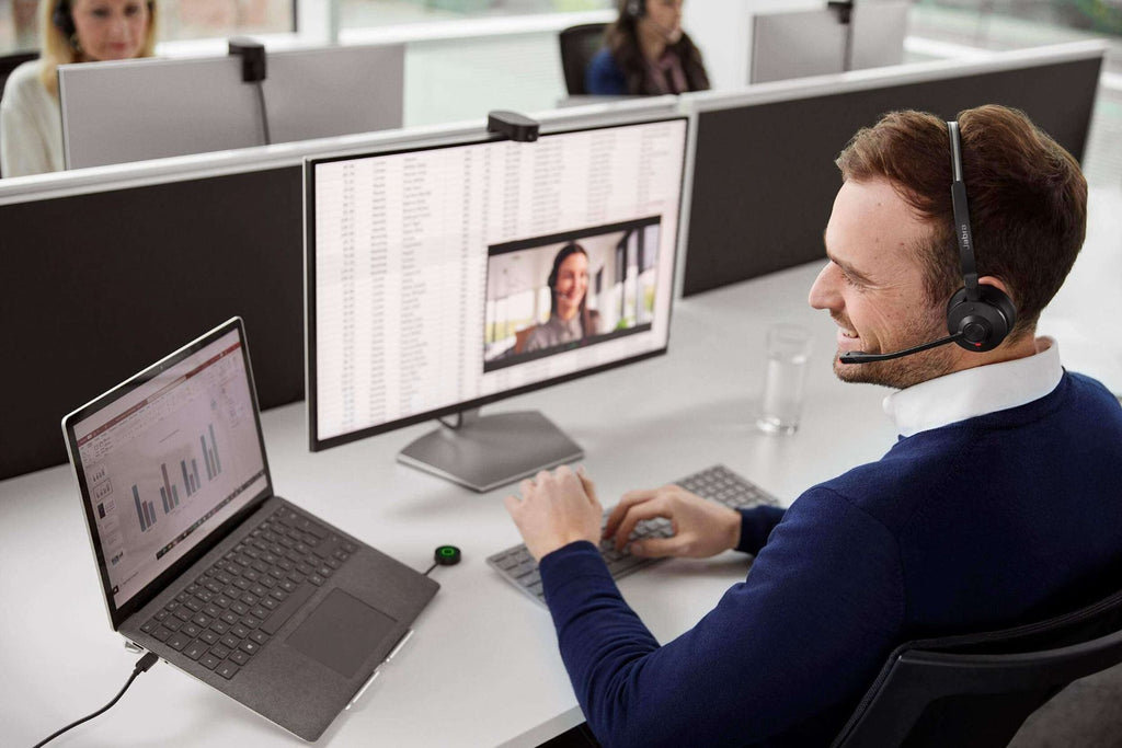 Jabra Engage 55 SE, Stereo, Link400c, Teams DECT Headset, 150m Wireless Range, Noise Cancelling, Flexible, Portable, Durable, Lightweight, Busylight - Image 4