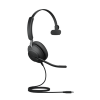 Jabra Evolve2 40 SE Wired USB-C UC Mono Headset, 360° BusyLight, Noise Isolationg Ear Cushions, 2Yr Warranty, Plug-and-play, 3-Microphone Technology - Image 1