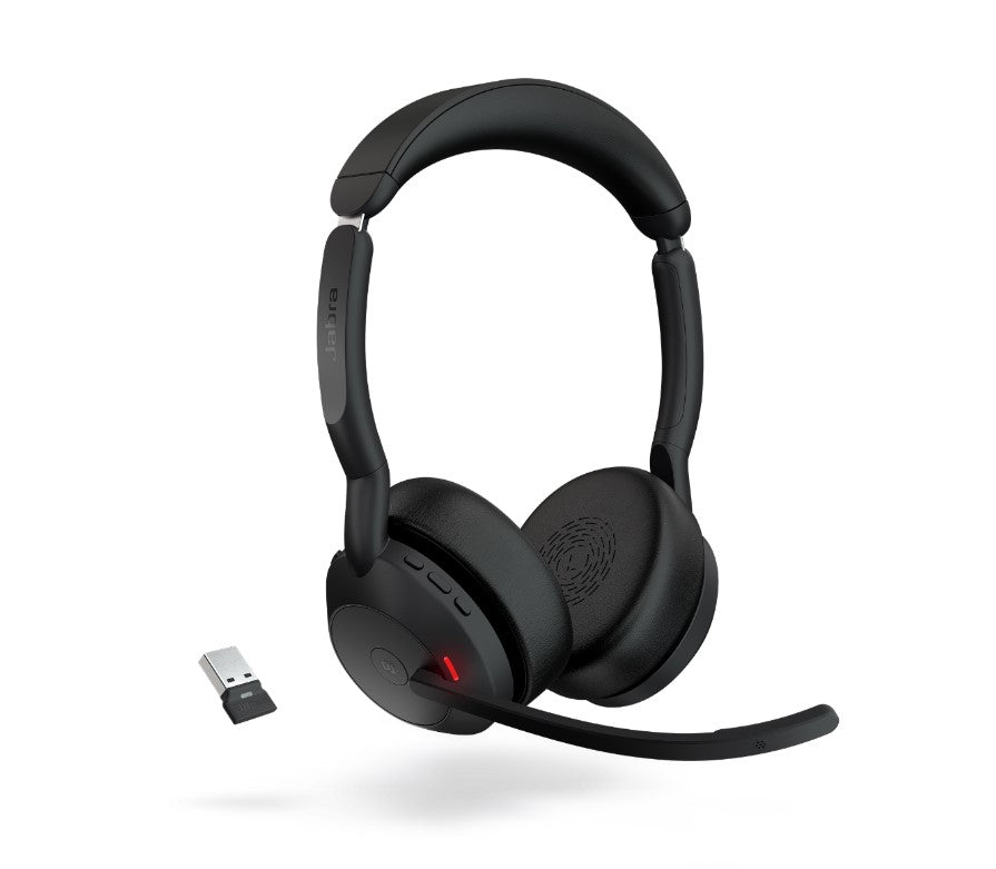 Jabra Evolve2 55 USB A Stereo Teams Active Noise Cancellation, Link 380 Bluetooth® Adapter ,30m Wireless Range, 18 Hours Battery Life - Image 2