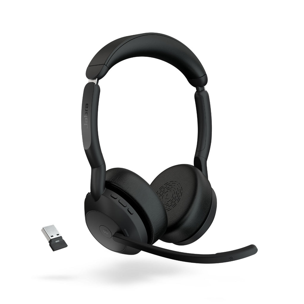 Jabra  Evolve2 55, USB A, Stand, MS Teams, Stand Active Noise Cancellation. Link 380 Bluetooth® Adapter ,30m Wireless Range, 18 Hours Battery Life - Image 2