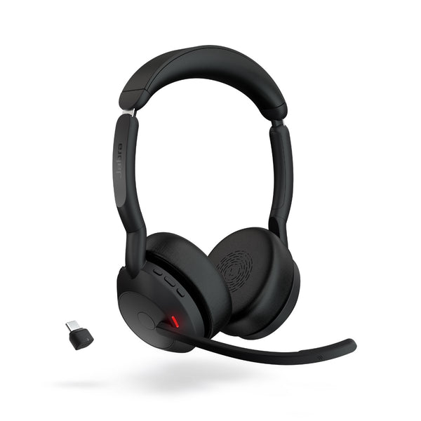 Jabra  Evolve2 55, USB C, UC, Stereo, Stand, Active Noise Cancellation (ANC), Link 380 Bluetooth® Adapter ,30m Wireless Range, 18 Hours Battery Life