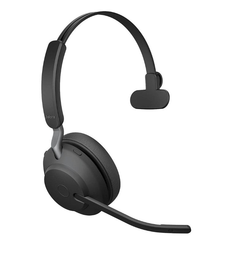 Jabra Evolve2 65 MS Mono Black Bluetooth Headset, Link 380 USB-A Passive Noise-cancelling, 2ys Warranty, 3-Microphone Call Technology, Up to 37 Hours - Image 2
