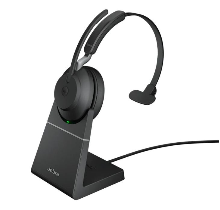 Jabra Evolve2 65 MS Mono Bluetooth Headset, Black Link 380 USB-A and Charging Stand USB-A, Passive Noise-cancelling, 2ys Warranty, 3-Microphone Call - Image 4