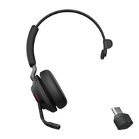 Jabra Evolve2 65 Mono UC USB-C Wireless Bluetooth Headset, Black, Link 380c 2ys Warranty, Microphone Call Technology, 3-Microphone Call, Busylight - Image 1