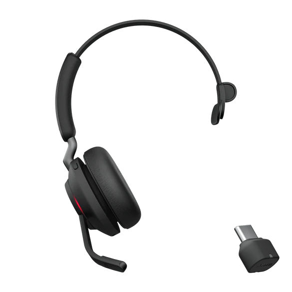 Jabra Evolve2 65 Mono UC USB-C Wireless Bluetooth Headset, Black, Link 380c 2ys Warranty, Microphone Call Technology, 3-Microphone Call, Busylight - Image 1