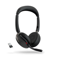 Jabra Evolve2 65 Flex MS Stereo Bluetooth Headset, Link380a USB-A Dongle & Wireless Charging Stand Foldable Design, 2Yr Warranty, 30m Wireless Range - Image 2