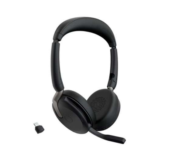 Jabra Evolve2 65 Flex MS Teams, Stereo Bluetooth Headset, Link380c USB-C Dongle, Foldable Design, 2Yr Warranty ANC, 20 hours battery life, 30m Range - Image 2
