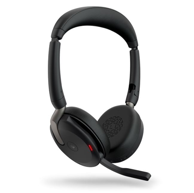 Jabra Evolve2 65 Flex UC Stereo Bluetooth Headset, Link380a USB-A Dongle & Wireless Charging Stand Included, Foldable Design, 2Yr Warranty, ANC - Image 2
