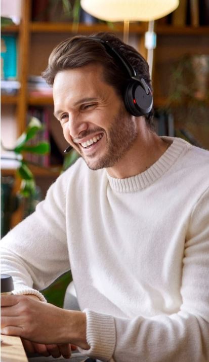 Jabra Evolve2 65 Flex UC Stereo Bluetooth Headset, Link380a USB-A Dongle & Wireless Charging Stand Included, Foldable Design, 2Yr Warranty, ANC - Image 4