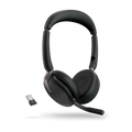 Jabra Evolve2 65 Flex UC Stereo Bluetooth Headset, Link380a USB-A Dongle Included, Foldable Design, 2Yr Warranty, 30m Wireless Range, 20 hours battery - Image 1