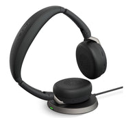 Jabra Evolve2 65 Flex UC Stereo Bluetooth Headset, Link380c USB-C Dongle & Wireless Charging Stand Included, Foldable Design, 2Yr Warranty, ANC - Image 1