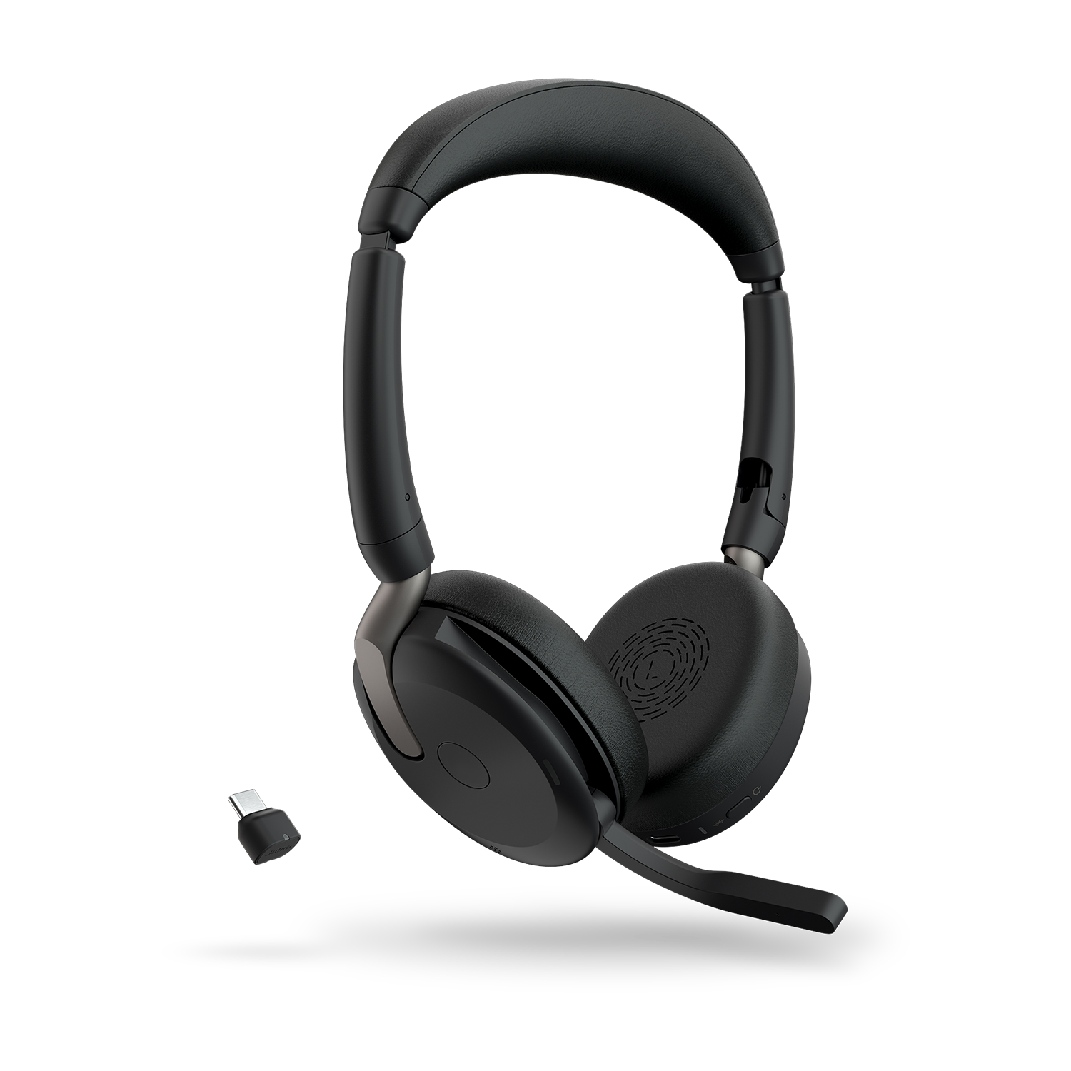Jabra Evolve2 65 Flex UC Stereo Bluetooth Headset, Link380c USB-C Dongle Included, Foldable Design, 2Yr Warranty, ANC, 30m Wireless Range - Image 5