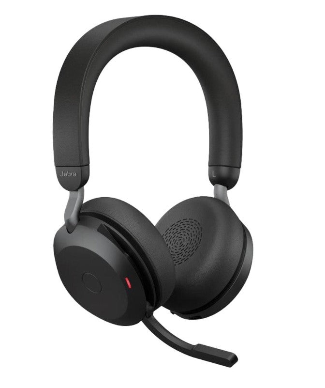 Jabra Evolve2 75 USB-A Link380a MS Stereo Black, 8-Mic Technology, 36 Hours Battery & Fast Charge, Dual-Foam Tech, Discreet Hide-Away Boom Arm - Image 1