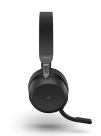 Jabra Evolve2 75 USB-A Link380a MS Stereo Black, 8-Mic Technology, 36 Hours Battery & Fast Charge, Dual-Foam Tech, Discreet Hide-Away Boom Arm - Image 4
