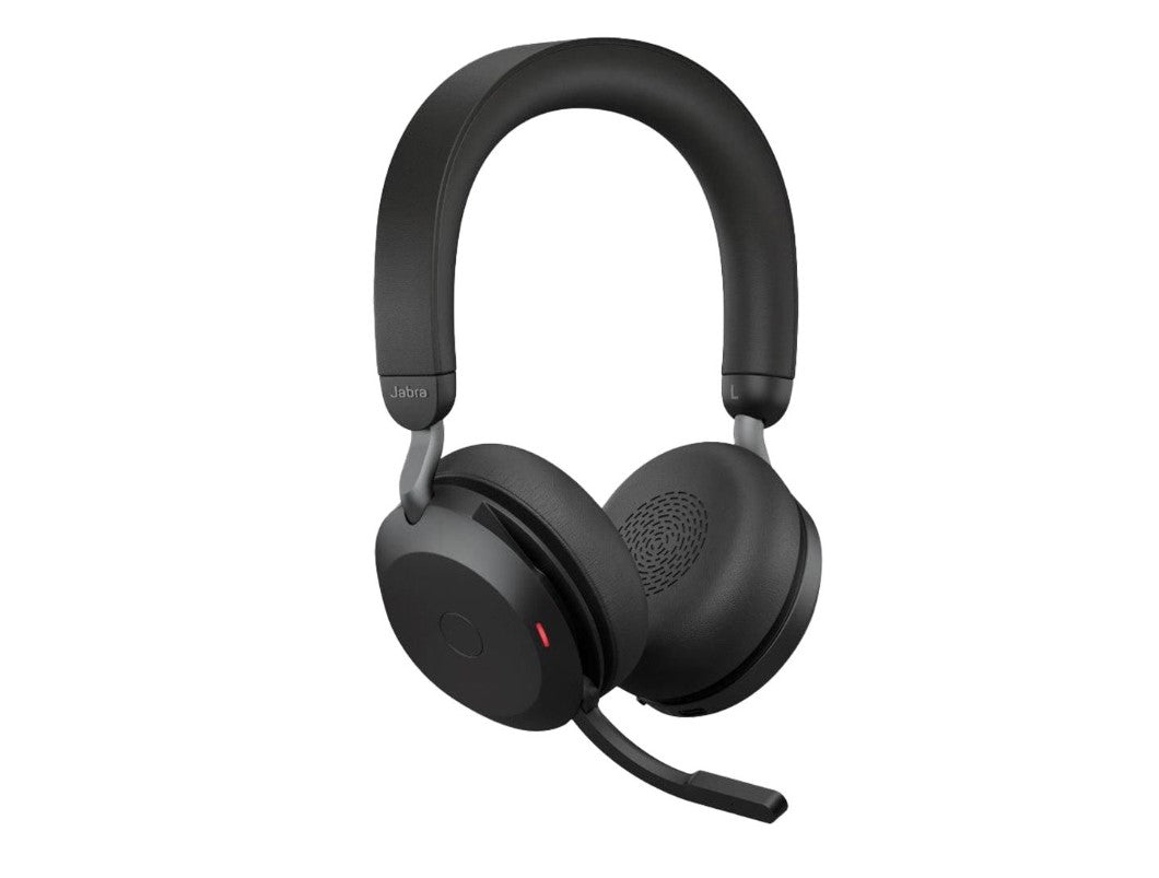 Jabra Evolve2 75 USB-C Link380a MS Stereo Black, 8-Mic Technology, 36 Hours Battery & Fast Charge, Dual-Foam Tech, Discreet Hide-Away Boom Arm - Image 1