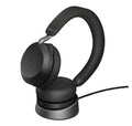 Jabra Evolve2 75 USB-C Link380a UC Stereo Stand Black, 8-Mic Technology, 36 Hours Battery & Fast Charge, Dual-Foam Tech, Discreet Hide-Away Boom Arm - Image 1