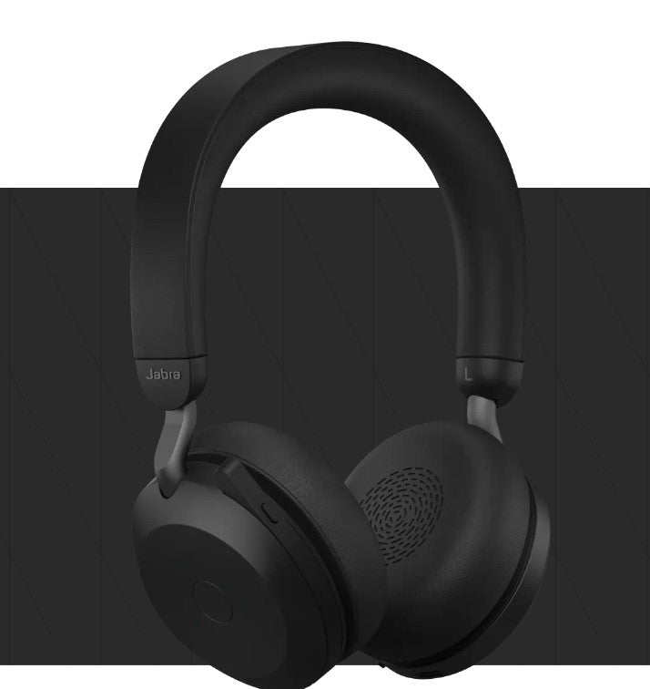 Jabra Evolve2 75 USB-C Link380a UC Stereo Stand Black, 8-Mic Technology, 36 Hours Battery & Fast Charge, Dual-Foam Tech, Discreet Hide-Away Boom Arm - Image 4