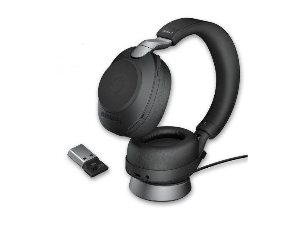 Jabra Evolve2 85 MS Stereo Black Link 380 USB-A and Charging Stand USB-A ANC Bluetooth Headset, 10-Microphone Technology, Digital Hybrid ANC - Image 2