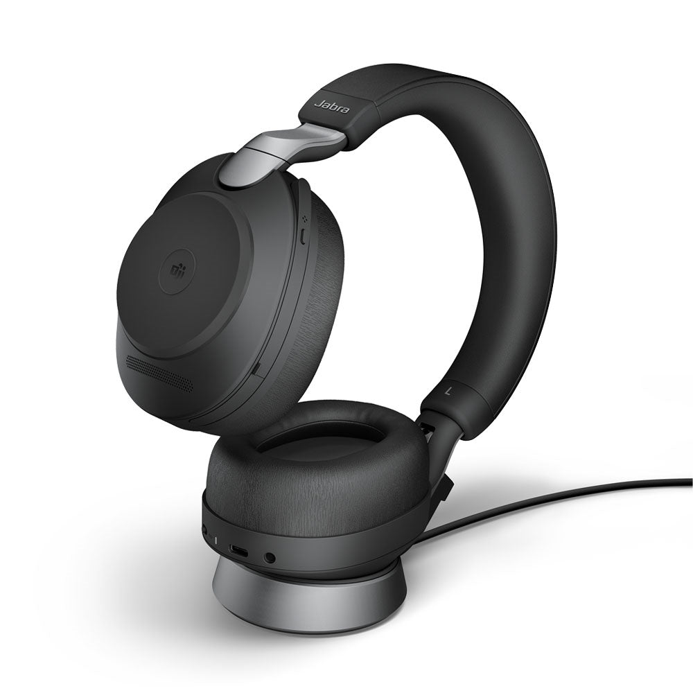 Jabra Evolve2 85 MS USB-C Stereo Bluetooth Headset Black Link 380 USB-C, Charging Stand USB-C, 10-Microphone Technology, Digital Hybrid ANC - Image 4