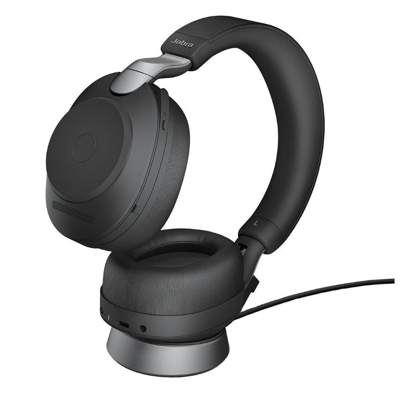 Jabra Evolve2 85 UC Stereo Black Link 380 USB-C and Charging Stand USB-C ANC Bluetooth Headset, 10-Microphone Technology, Digital Hybrid ANC - Image 1