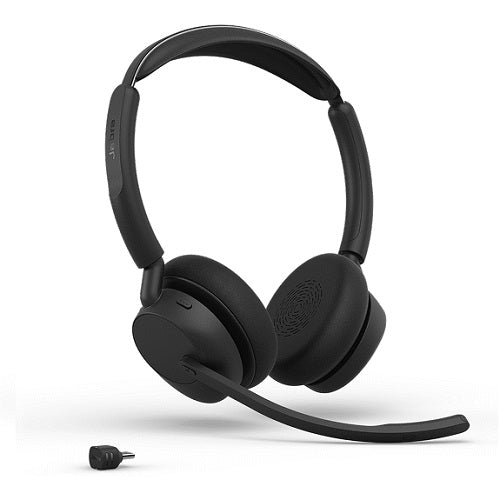 Jabra Evolve3 45 MS stereo wireless headset, Teams certified, USB-C Link 390 adapter dongle, ANC, 4-mic ClearVoice, Bluetooth 5.3, 21hr talk time, 30m - Image 1