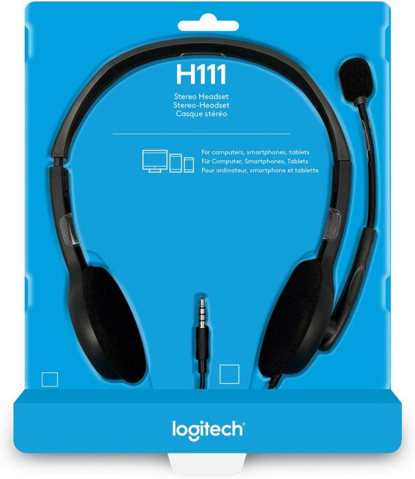 Logitech H111 Strereo Headset (Single 3.5mm Jack) Cable length: 7.71 ft (2.35 m)  2-Year Limited Hardware Warranty - Image 4