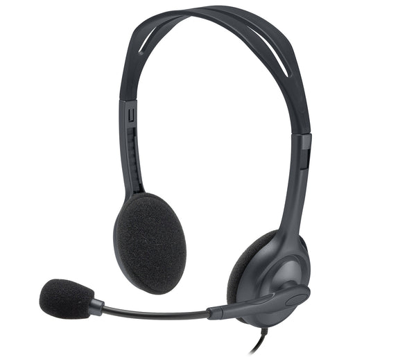 (LS) Logitech H111 Strereo Headset (Single 3.5mm Jack) Cable length: 7.71 ft (2.35 m)  2-Year Limited Hardware Warranty