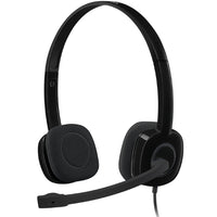 Logitech H151 Stereo Headset Light Weight Adjustable Headphones with Microphone 3.5mm jack In-line audio controls Noise-cancelling - Image 1