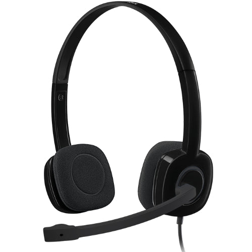 Logitech H151 Stereo Headset Light Weight Adjustable Headphones with Microphone 3.5mm jack In-line audio controls Noise-cancelling - Image 1