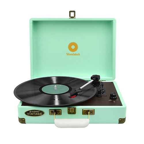 (LS)mbeat® Woodstock Retro Turntable Player TIIFFANY BLUE Speakers: Built in 2 speaker Interface: Headphone jack, RCA audio out Product Weight: 2.7 kg - Image 2