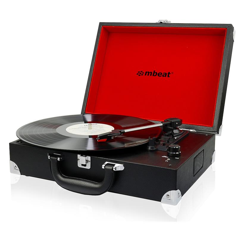 (LS)mbeat® Retro Briefcase-styled USB Turntable Recorder Built in 3.5mm headphone jack built-in speaker USB output support - Image 1