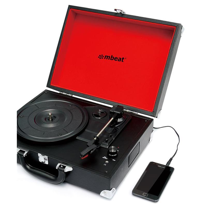 (LS)mbeat® Retro Briefcase-styled USB Turntable Recorder Built in 3.5mm headphone jack built-in speaker USB output support - Image 2