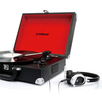 (LS)mbeat® Retro Briefcase-styled USB Turntable Recorder Built in 3.5mm headphone jack built-in speaker USB output support - Image 3
