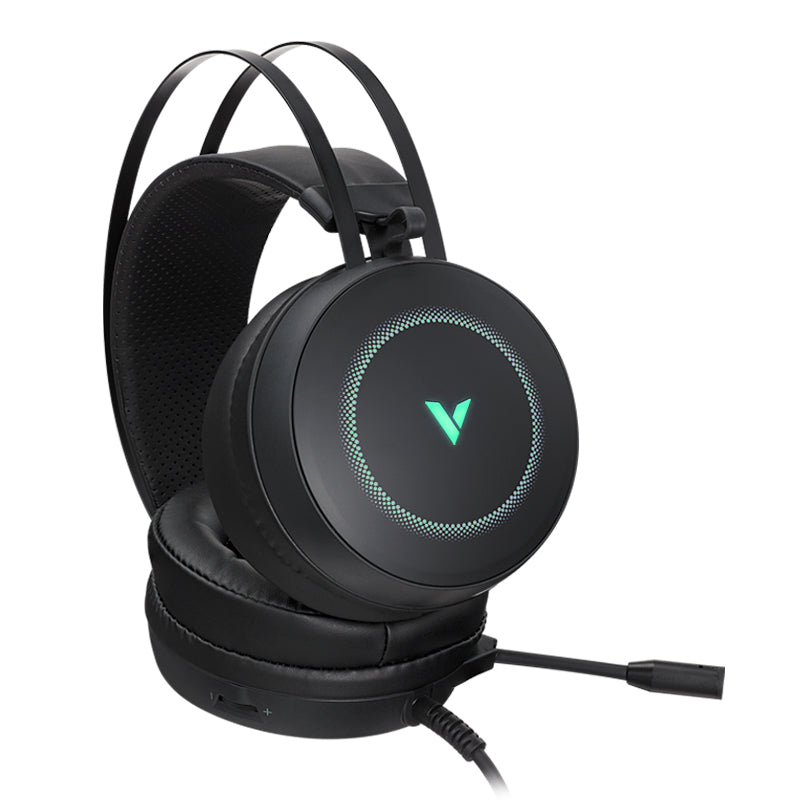 RAPOO VH160 Headset 7.1 Surround Sound Stereo Headphone USB Microphone Breathing RGB LED Lightweight, PC Gaming