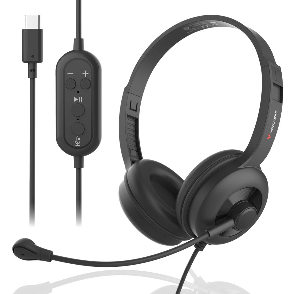 Verbatim ClaritySound Headset With USB-C Clear Sound, Comfort, Reduce Background Noise.Ideal for Office, Education, Business - Image 2