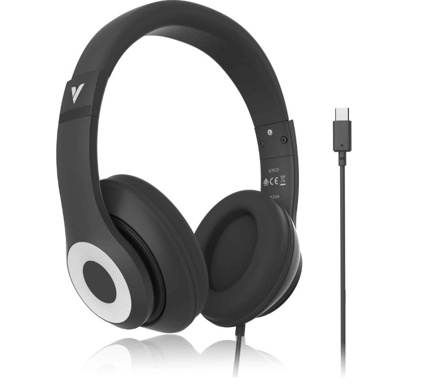 Verbatim Audio Headphone Mic Classic Type C - Black, Clear Sound, Comfort, Robust Construction, Easy modern connection. Headset. Office & School 2025 - Image 2