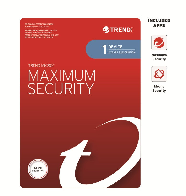 Trend Micro Maximum Security (1 Device) 2 Year Retail Mini Box Auto Renew - Image 2