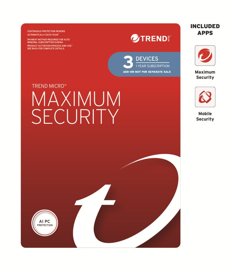Trend Micro Maximum Security (3 Devices) 1 Year Add-on Auto Renew OEM - Image 2