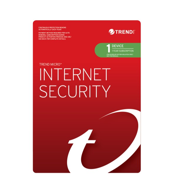 Trend Micro Internet Security (1 Device) 1 Year Add-On Auto Renew OEM Auto Upgrade to Maximum Security PC/MAC Only - Image 1