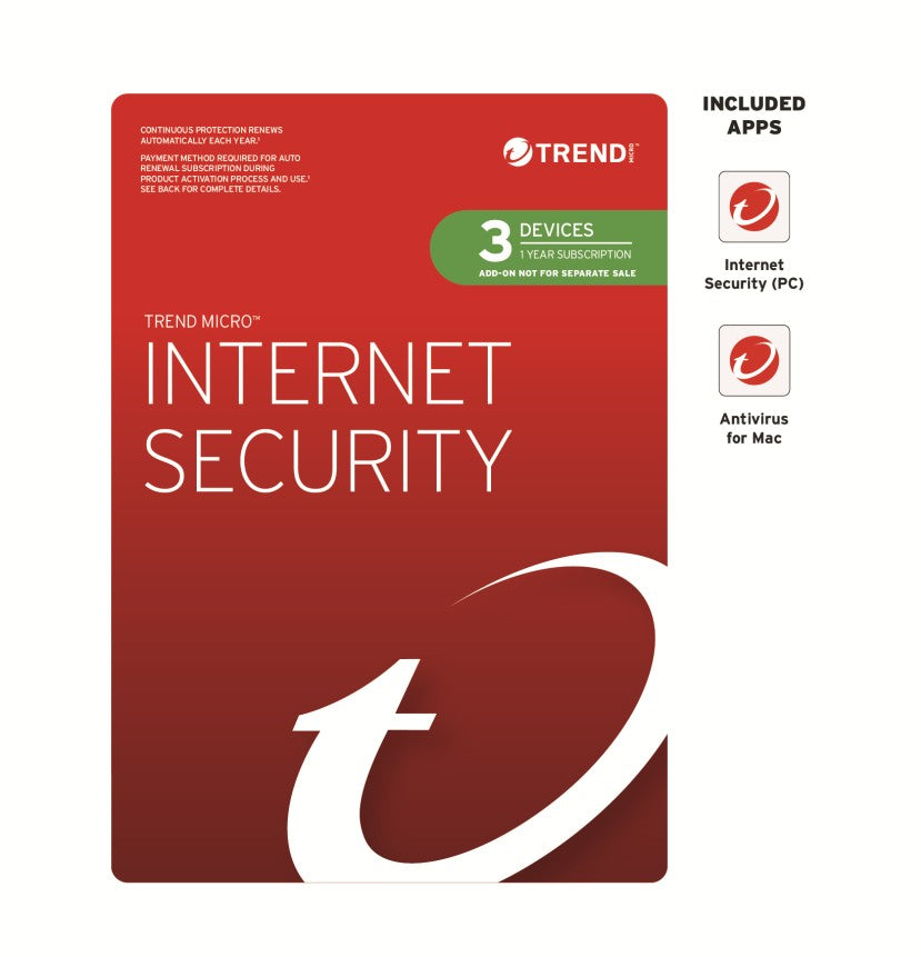 Trend Micro Internet Security (3 Devices) 1 Year Add-On Auto Renew OEM Auto Upgrade to Maximum Security PC/MAC Only - Image 1