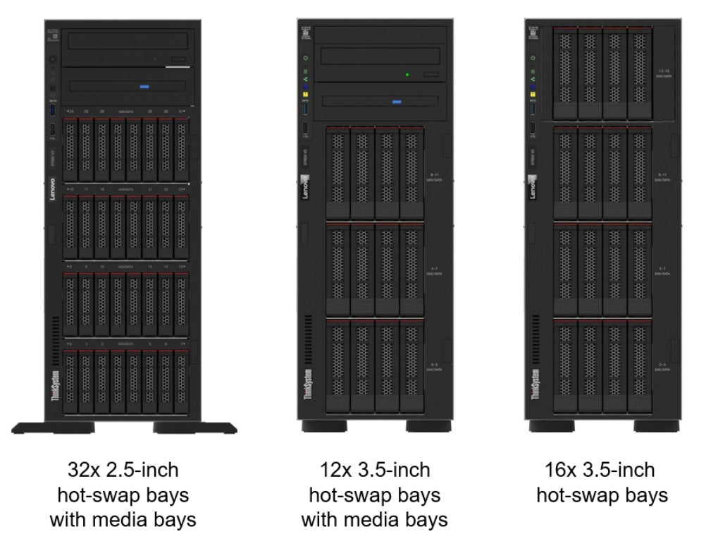 LENOVO ThinkSystem ST650 V3, 1xIntel Xeon Silver 4410Y 12C 2.0-3.0GHz 150W, LFF, 1x16GB 1Rx8, ThinkSystem RAID 9350-16i 4GB Flash PCIe 12Gb Adapter, 1 - Image 3