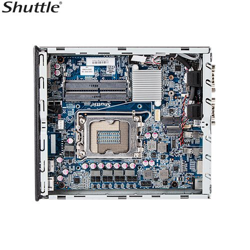Shuttle DH610 V2 Slim Mini PC 1L Barebone - Intel 12th/13th/14th Gen , 2xDDR5 (max96g), 2.5" HDD/SSD bay, 2xLAN (1G & 2.5G), 2xRS232, HDMI, 2xDP, 120W - Image 4