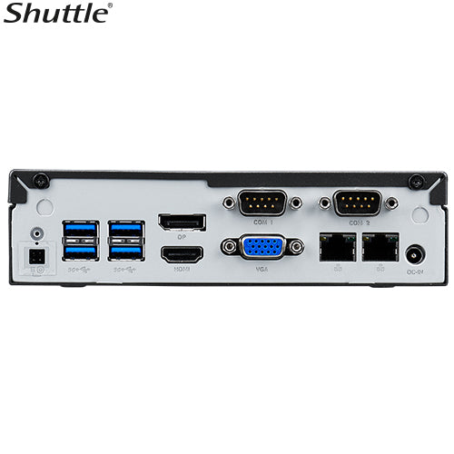 Shuttle DL30N Slim Mini PC 1L Barebone - Intel Processor N100, Fan-less, LAN, RS232/RS422/RS485, HDMI, DP, VGA, Vesa Mount, 65W Adapter